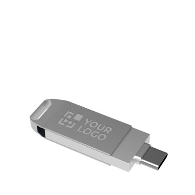 Clé USB 3.0 double connexion USB / USB-C couleur argenté