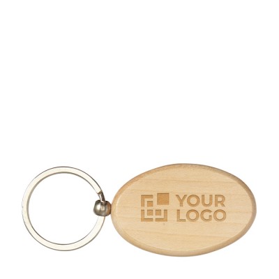 Porte-clés en bois avec anneau couleur bois quatrième vue