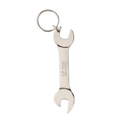 Porte-clés décapsuleur en métal en forme de clé anglaise