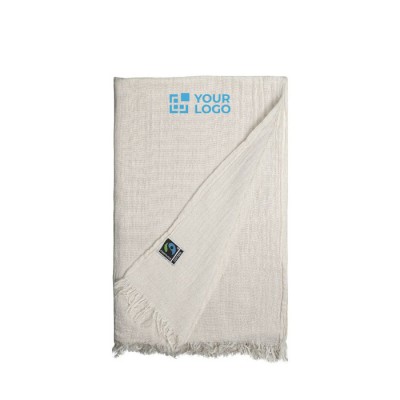 Foulard en coton texturé Fairtrade à franges 85g/m²