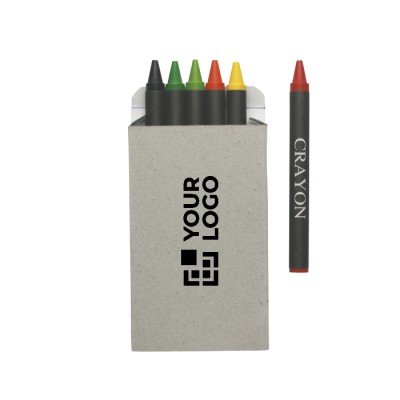 Boîte de 6 crayons cires de couleur personnalisés couleur  multicolore
