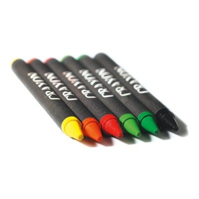 Boîte de 6 crayons cires de couleur personnalisés couleur  multicolore