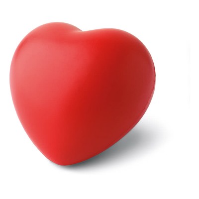 Balle anti-stress en forme de cœur couleur  rouge