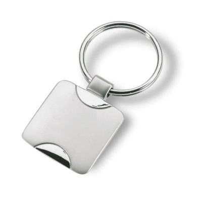 Porte-clés carré pour publicité couleur  argenté