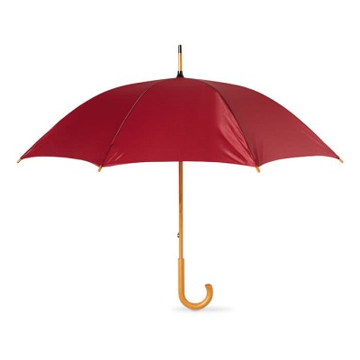 Parapluie personnalisé 23 "avec manche en bois couleur  bordeaux