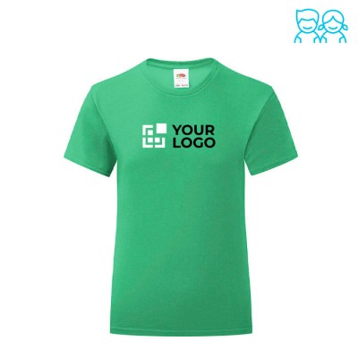 T-shirt pour petite fille coton 150 g/m2 couleur vert première vue