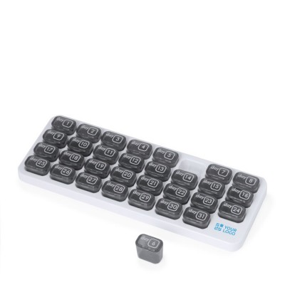 Pilulier mensuel en forme de clavier d'ordinateur à 31 cases