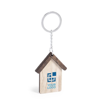 Porte-clés avec forme de maison en bois