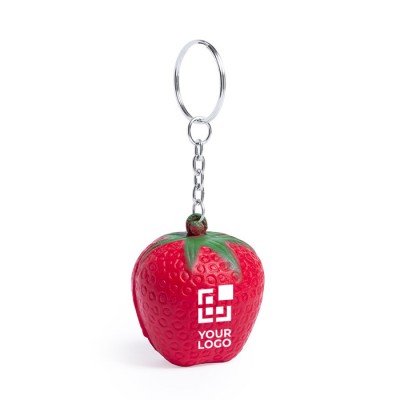 Porte-clés anti-stress en forme de fruit couleur rose