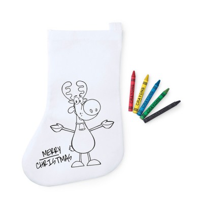 Chaussette de Noël pour enfants à colorié avec zone d'impression