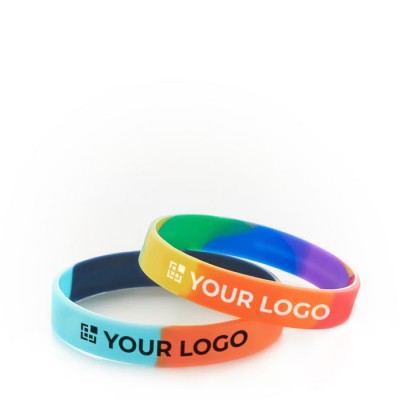 Bracelet silicone multicolore avec le logo