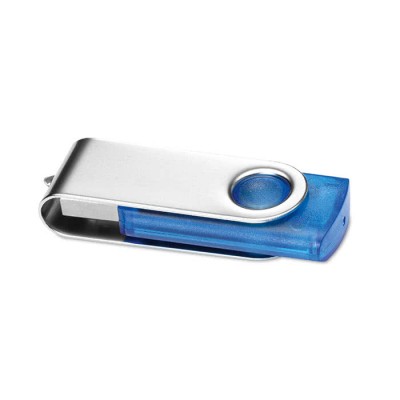 Clé USB personnalisée transparente couleur bleu