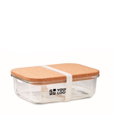 Boîte lunch en verre borosilicaté à couvercle en liège 830ml