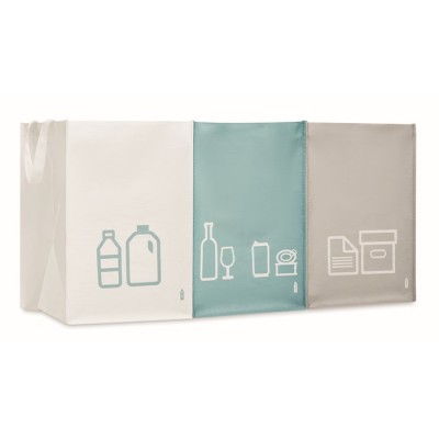 3 sacs pour le recyclage en RPET couleur multicolore
