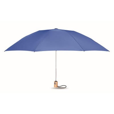 Parapluie pliable et réversible en RPET couleur bleu roi