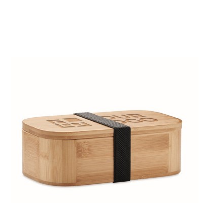 Grande lunch box avec séparateur couleur bois