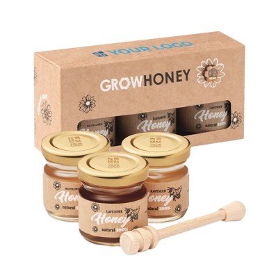 Set de pots pour le miel avec verseur
