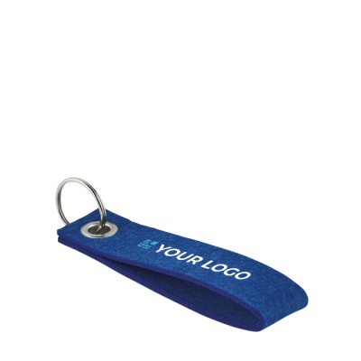Porte-clés rectangulaire en feutre couleur bleu roi