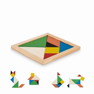 Jeu du tangram en bois coloré