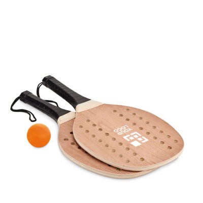 Kit de raquette de plage avec balle avec zone d'impression