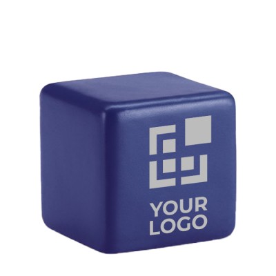 Cube anti-stress personnalisé avec logo couleur  bleu