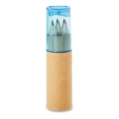 Ensemble de 6 crayons personnalisés pour enfants couleur  bleu