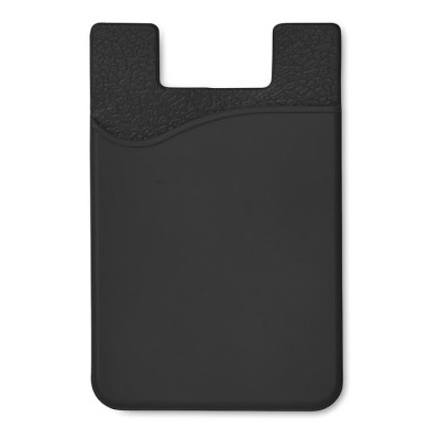 Porte-cartes publicitaire en silicone pour téléphone portable couleur  noir