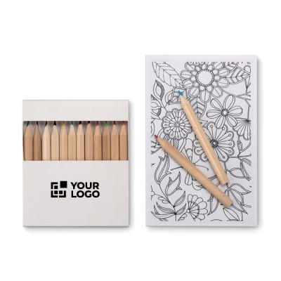 Ensemble de crayons de couleur publicitaires couleur  blanc