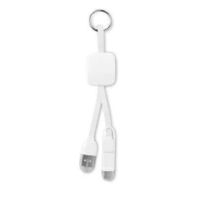 Porte-clés publicitaire avec clé USB type C couleur  blanc