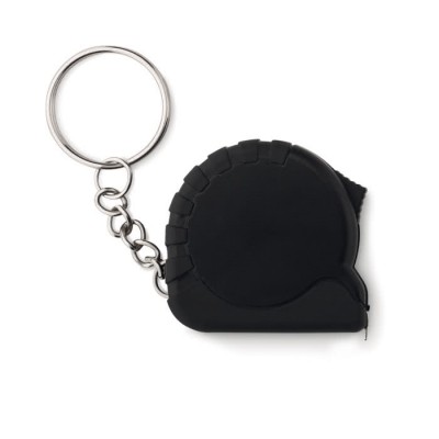 Porte-clés avec un mètre ruban d'1m couleur  noir