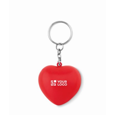 Porte-clés publicitaire avec cœur  couleur  rouge