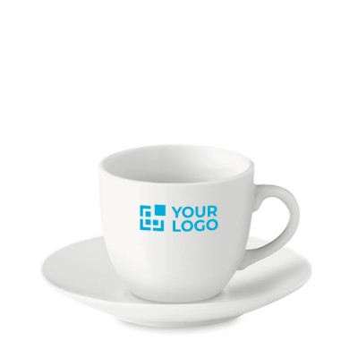 Tasse à café personnalisée avec le logo couleur blanc