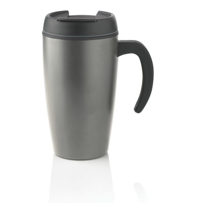 Mug isotherme coloré avec poignée couleur gris foncé