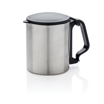 Mug isotherme avec couvercle couleur argenté