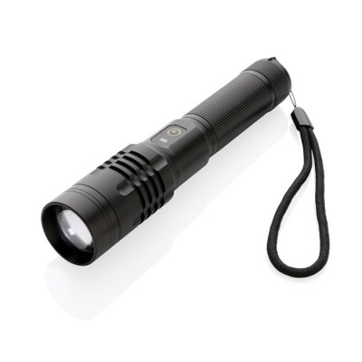 Lampe de poche rechargeable par USB couleur noir cinquième vue