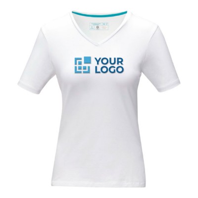 Impression sur t-shirt femme col V 200 g/m2 couleur blanc