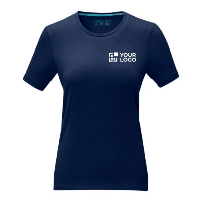 T-shirt floquée écologique pour femmes couleur bleu foncé