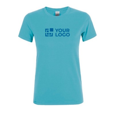 T-shirt femme en coton pour entreprises couleur bleu ciel