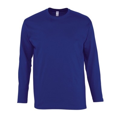 Tee shirt manches longues avec logo couleur bleu ultramarine