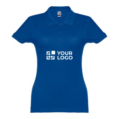 Polo avec logo entreprise femme 195 g/m2 couleur bleu roi première vue