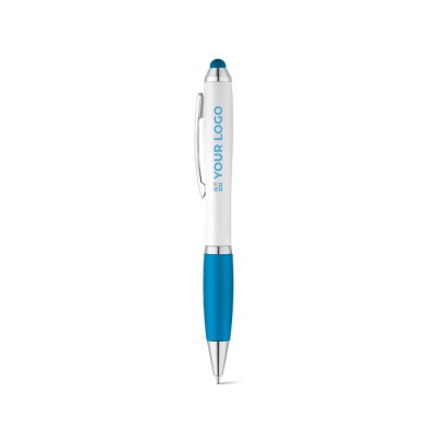 Un stylo classique avec un corps blanc couleur bleu