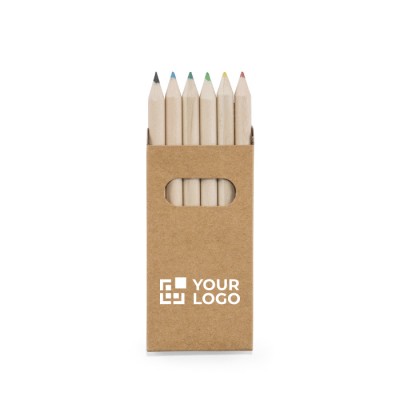 Boîte de 6 crayons de couleurs publicitaires
