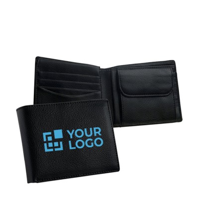 Élégant portefeuille personnalisé en cuir couleur noir