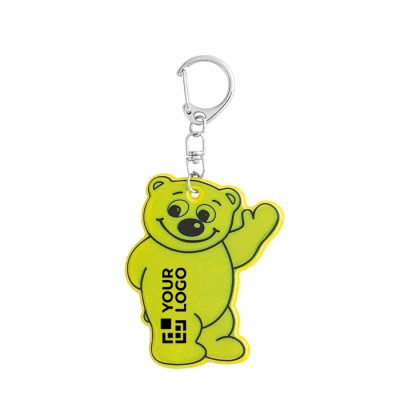 Porte-clé réfléchissant en forme d'ours couleur jaune