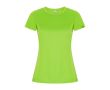 T-shirt en polyester recyclé pour femme 135 g/m² Roly Direct Imola  couleur vert fluorescent