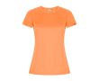 T-shirt en polyester recyclé pour femme 135 g/m² Roly Direct Imola  couleur orange fluorescent