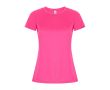 T-shirt en polyester recyclé pour femme 135 g/m² Roly Direct Imola  couleur rose fluorescent