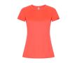 T-shirt en polyester recyclé pour femme 135 g/m² Roly Direct Imola  couleur corail