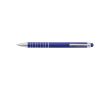 Stylo tactile en aluminium avec mécanisme rotatif, encre bleue couleur bleu ultramarine