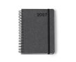 Agenda A5 à anneaux avec couverture en cuir recyclé couleur noir